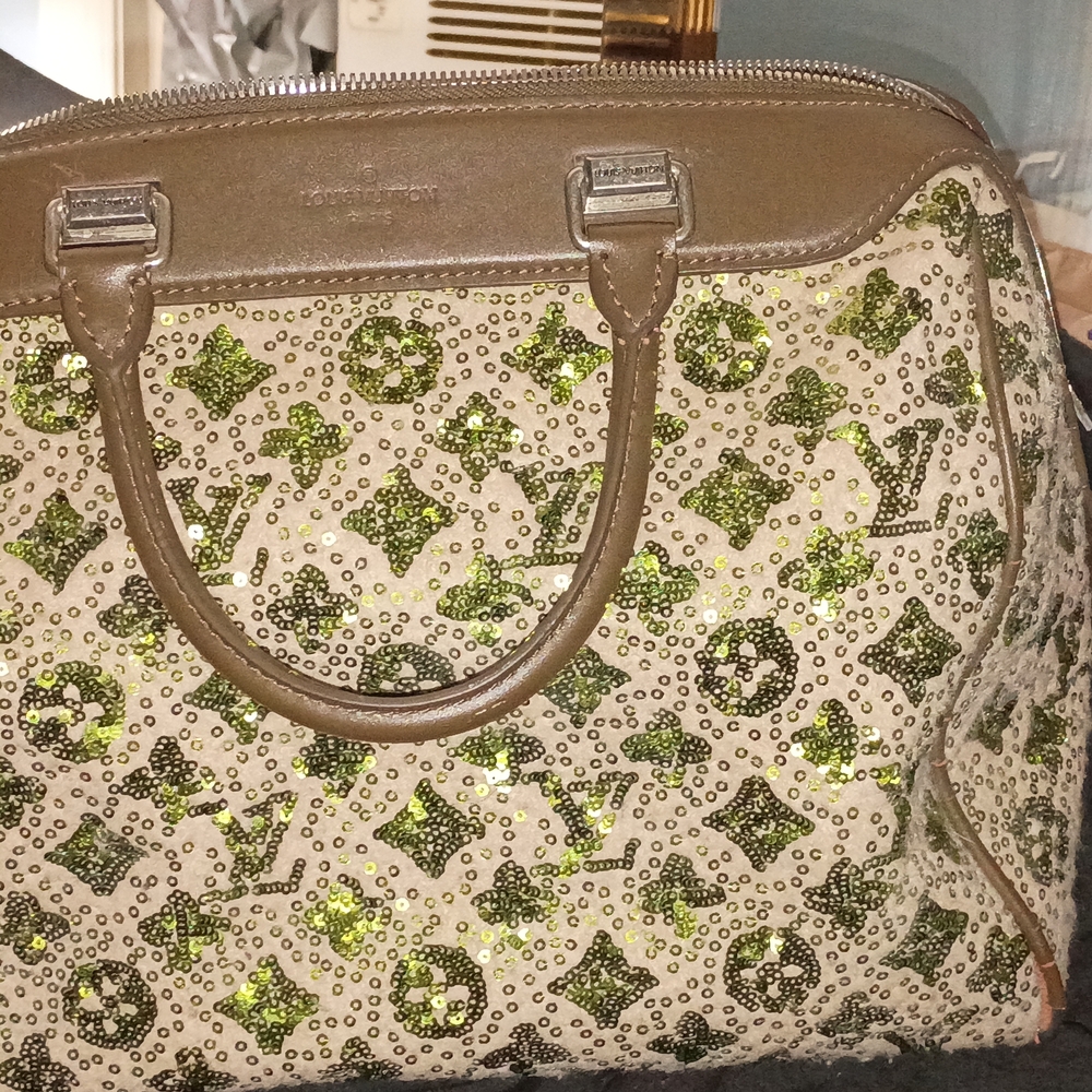 Louis Vuitton Green and Brown Patterned Women's Bag